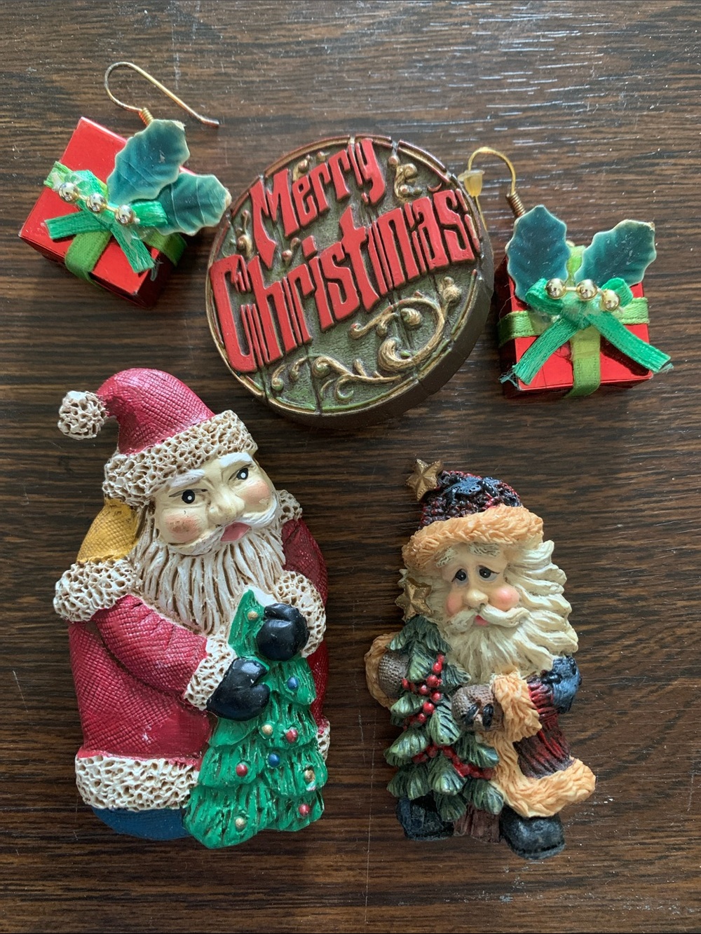 GANZ Red and Green Christmas Brooch and various Christmas Set